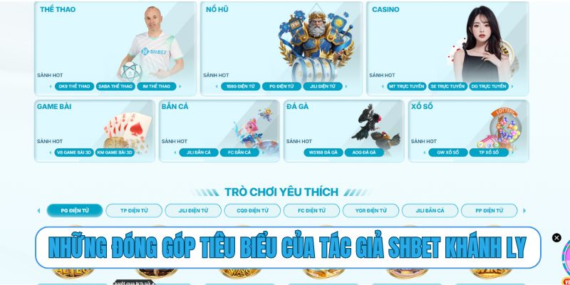 Những đóng góp tiêu biểu của tác giả SHBET Khánh Ly